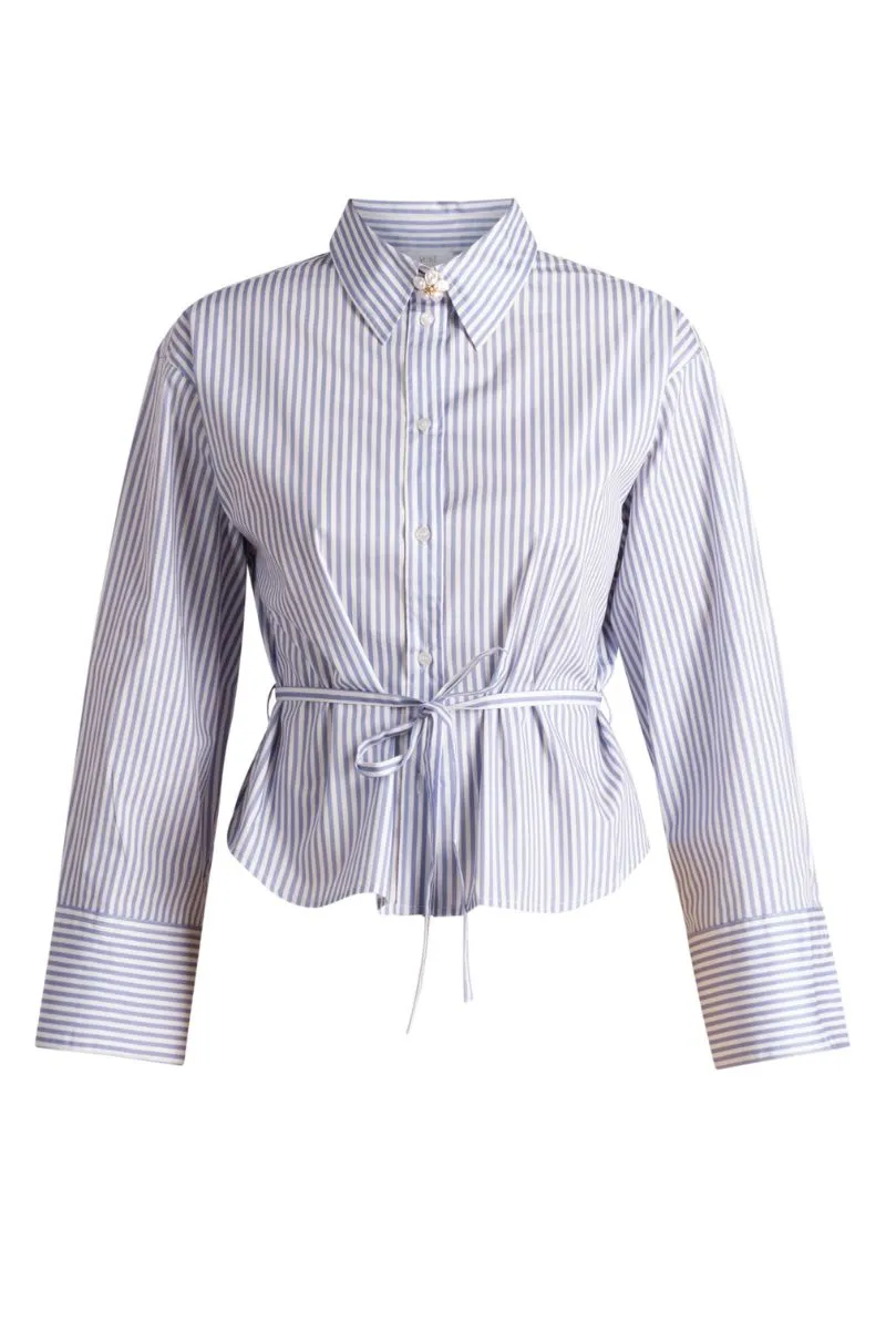 Yest Sona Blouse Morning Blue/Offwhite, blouse in Morning Blue en offwhite